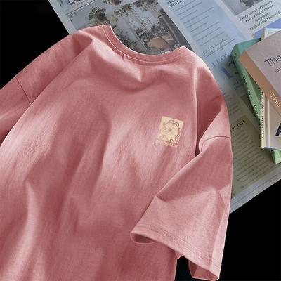 Футболка из хлопка с коротким рукавом, женская, свободная, модная, со средним рукавом, летняя, винтажная футболка