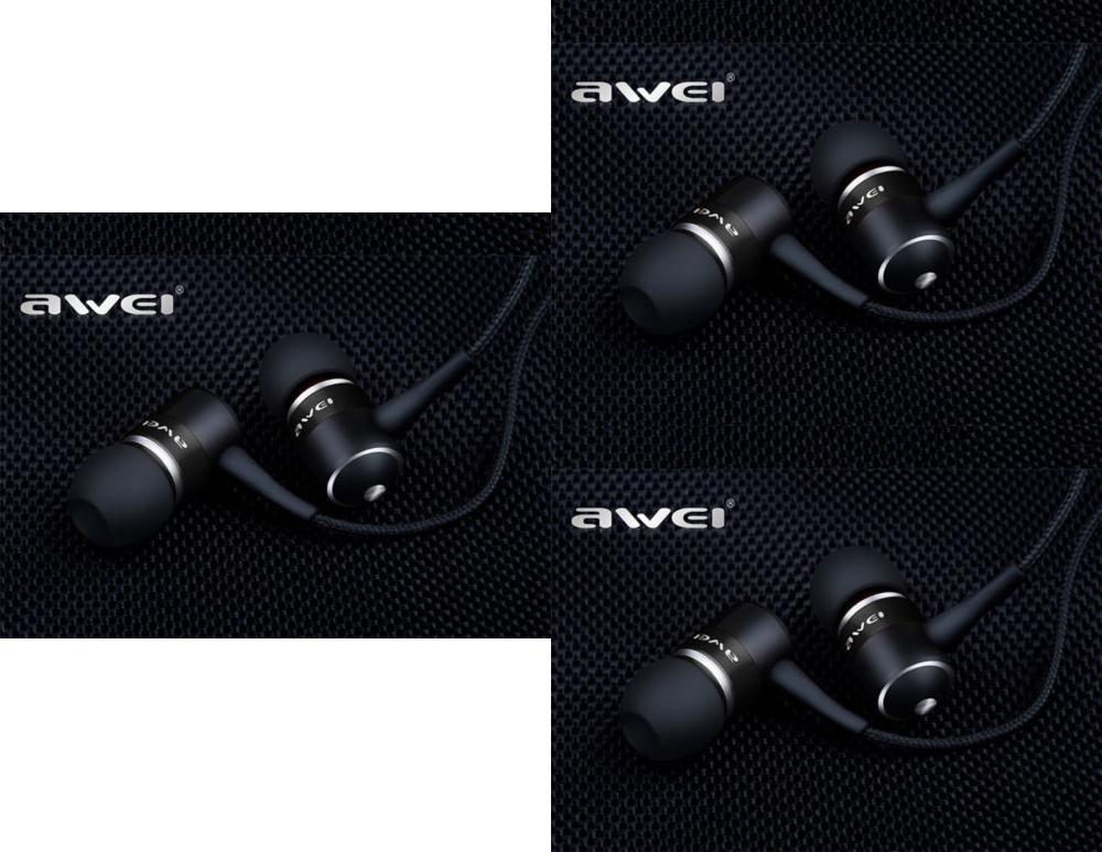 Для телефонов MP3-плееров Наушники Awei Q3 Премиум-качества Супербас Шумоизолирующие наушники