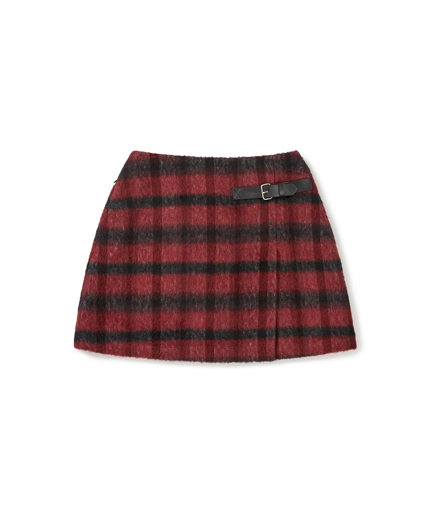 Clove [24Fw Clove] Check Wrap Skirt (Red)