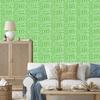 Polynesian Geometric Pattern Wallpaper Mint and Green 50x1000