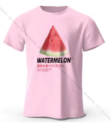 Fun Watermelon Graphic T-Shirt - Men's Fashion Summer Casual T-Shirt, Lightweight and Breathable