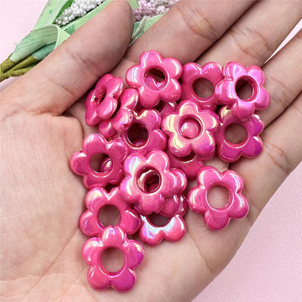 Иллюзорный цвет DIY 19 мм полые креативные акриловые бусины свободные бусины пятиугольные цветы модные для изготовления серег и ожерелья ювелирных аксессуаров 20 шт.