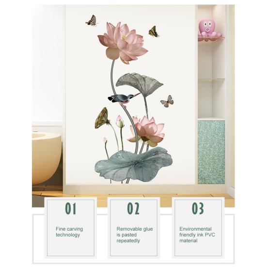 Наклейка на стену, яркая, легко наклеиваемая, износостойкая, прочная, с цветочным принтом, декоративная наклейка для окна для дома