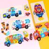 Rocket Ambulance Early Education Toy Kids Wooden Puzzle Toy Vehicle Jigsaw Intelligence Game Puzzle