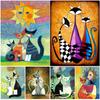 5D DIY Алмазная картина Полный квадрат Мультфильм Семья кошек Наборы для вышивки крестом Картина со стразами Декор Вышивка Алмазная мозаика