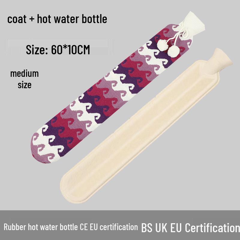 Explosion-Proof Hot Water Bottle: Rubber Design for Stomach and Feet, Long-Lasting Warmth
