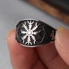 Винтажные кольца-компасы викингов Vegvisir для мужчин из нержавеющей стали, скандинавский амулет Одина и ворона, руническое кольцо, байкерские украшения