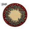 Non Slip Kitchen Decor Round Christmas Placemat, 14 Inch Festive Pattern Anti Tabletop Protector, Heat Resistant Table Pad Insulation Place