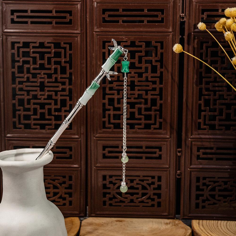 Национальный стиль Жемчужный цветок Кисточка Кисточка Кисточка Подвеска Аксессуар для ханьфу Заколка для волос Женская Новая китайская Древний стиль Заколка для волос с колокольчиком и орхидеей