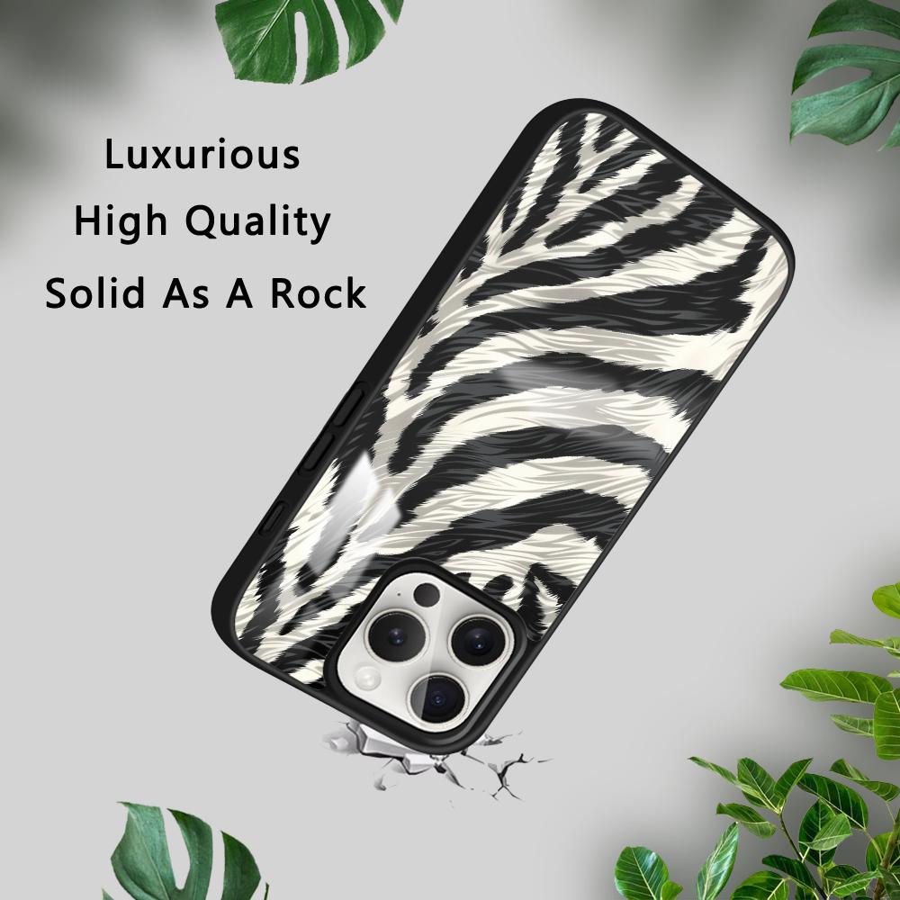 Luxury Zebra Stripes Art Phone Case For iPhone 16 15 14 13 12 11 Pro Xs Max Mini Plus Celulares Hard Funda