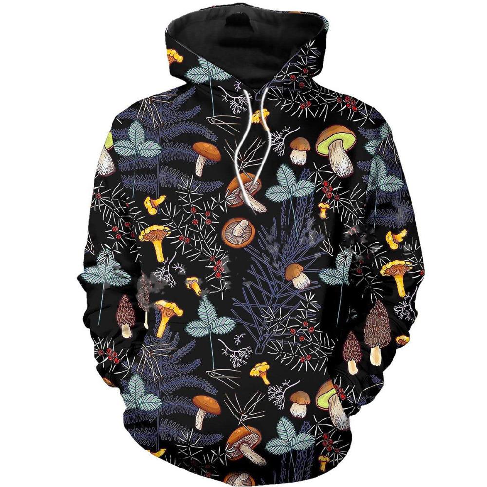 New Spring and Autumn 3D Mushroom Pattern Camouflage Hoodie Fun Men's and Women's Essential Sweatshirt Harajuku Men's Sweater