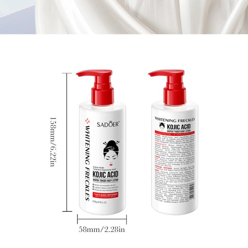 Отбеливающий лосьон для тела с койевой кислотой 250 г SADOER Увлажняющий омолаживающий лосьон для тела