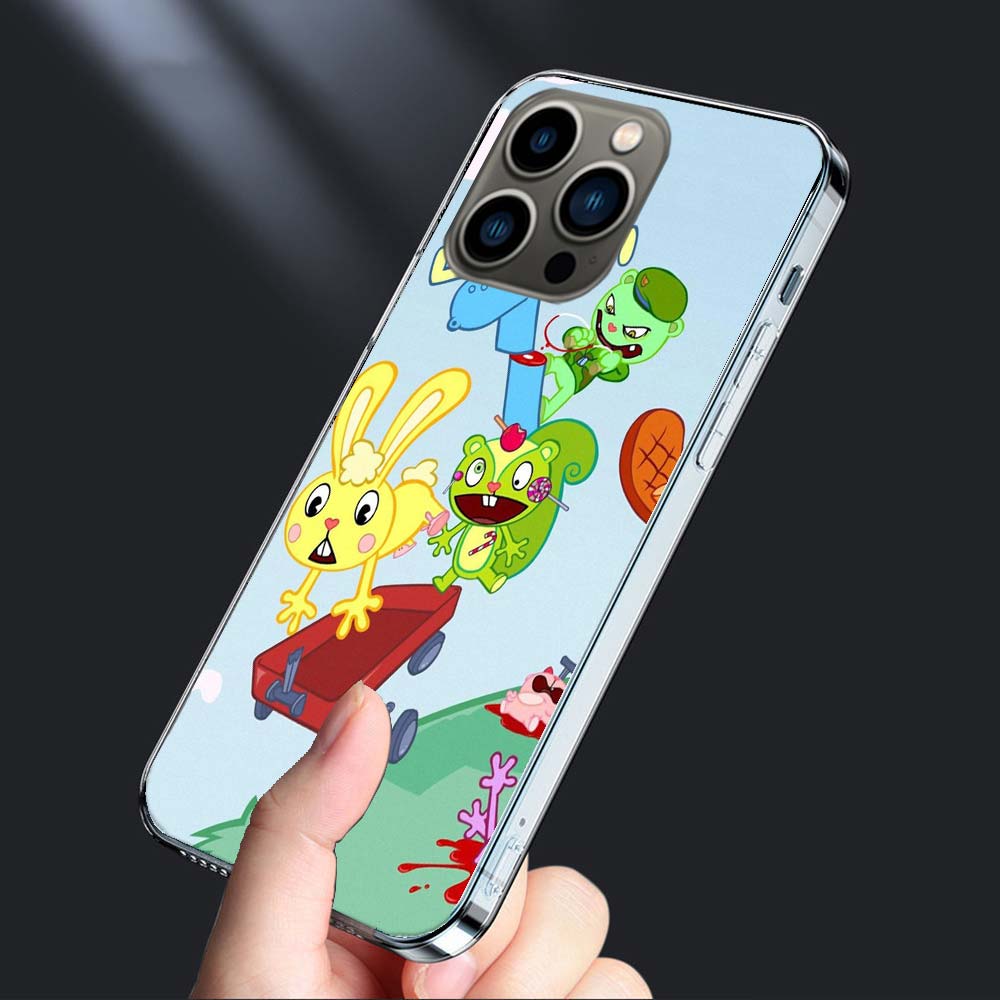 Чехол для телефона Happy Tree Friends Для iPhone 16E 15 Pro 14 Plus 17E 16 17 Pro Max Air 11 12 13 Mini Ударопрочный Чехол Милый Чехол TP