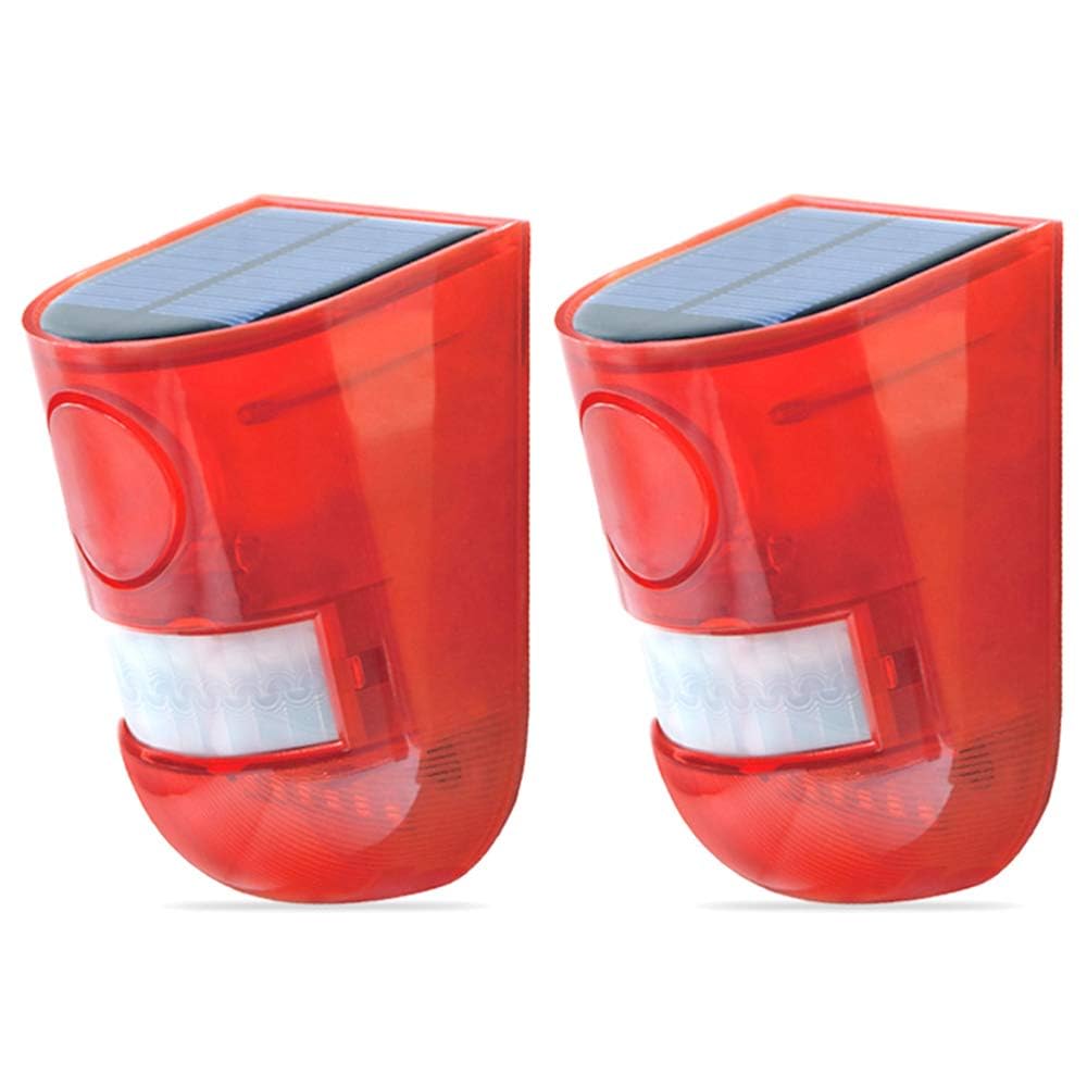 Solar Powered Warning Crime Automatic Motion 110dB LED Security Tea Parking Lot Light, Outdoor, Prevention, Anti-Theft, Lighting, Sensor, Siren,