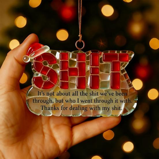 Забавное Рождественское украшение для дружбы, шарм-буква, юмористическая подвеска для друга с подвесным шнурком, праздничный декор