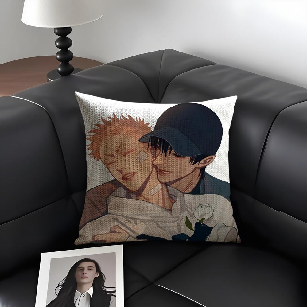 BL DDays Comics Cushion Cover Natural Linen Organic Fabric DoubleSided Printing Sofa Home Decor Gift Pillow Case