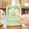 Square Desktop USB Rechargeable Fan with Bear Ear Design 3-Speed Adjustable Small Portable Fan for Desk Wall Mount Outdoor Camping Use
