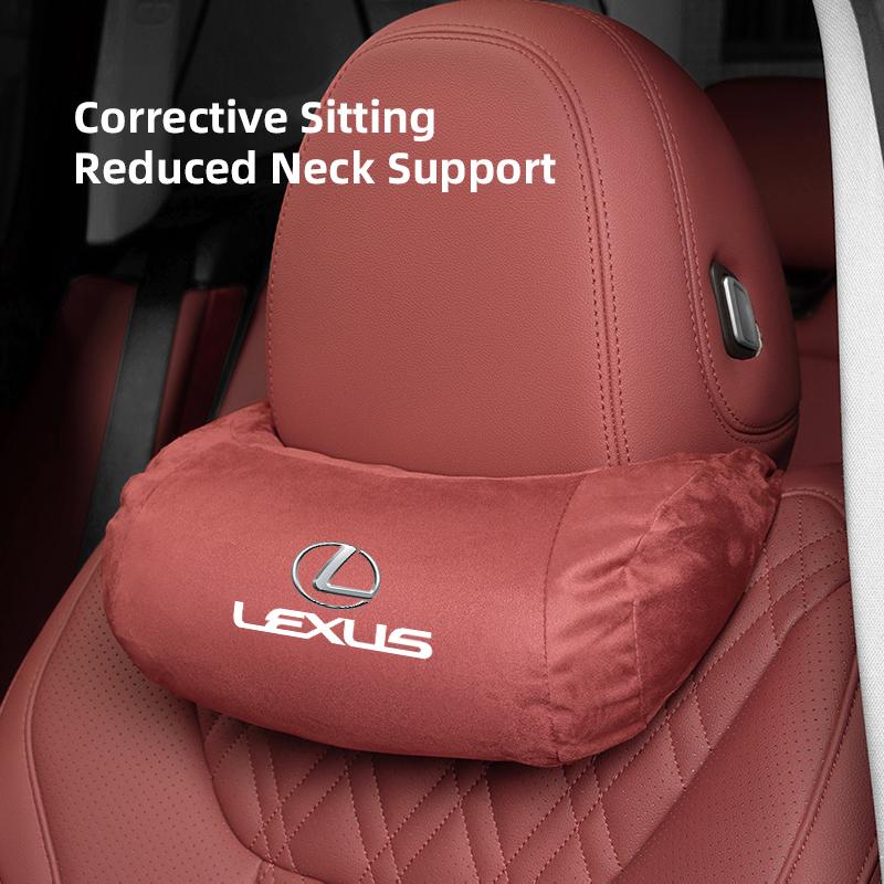 QDDY3 Luxury Suede Car Interior Seat Headrest Support Lumbar Pillow For Lexus F SPORT LBX NX RX 350h 450h ES UX 300e GS GX IS LS LX