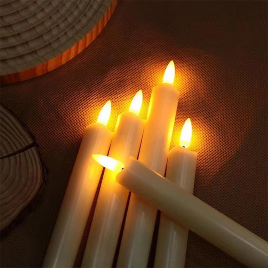6Pcs Flameless Taper Candles Battery Operated Window Fake Candles with Remote Control Flickering LED Candles for Holiday Wedding Home Decor