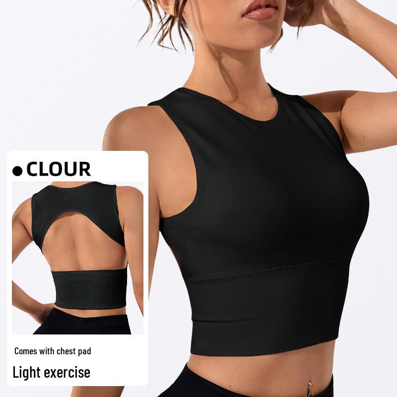 Women's Quick-Dry Seamless Yoga Top - Sleeveless, Sexy Sports Vest