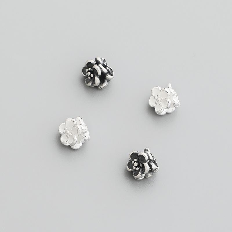Трехсторонние бусины-разделители в форме цветка из стерлингового серебра S925 ручной работы для браслетов и ожерелий своими руками
