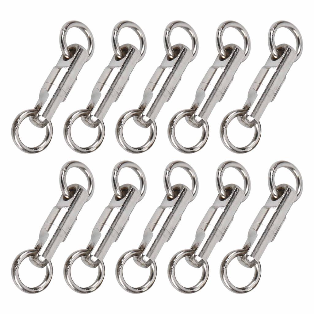 10 Pcs 3.5mm Ball Bearing Rotate Connector Stainless Steel Fishing Ball Bearing Rotate Connector for Fishing