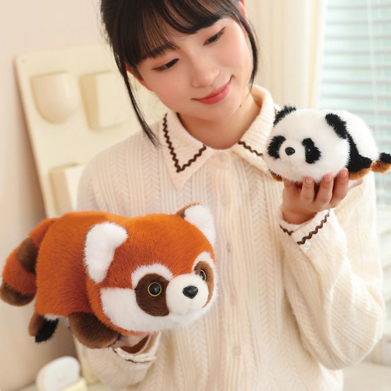 Cute Flip Panda Transformed Into Red Panda Doll Doll Plush Toy Fun Doll Children's Day Gift