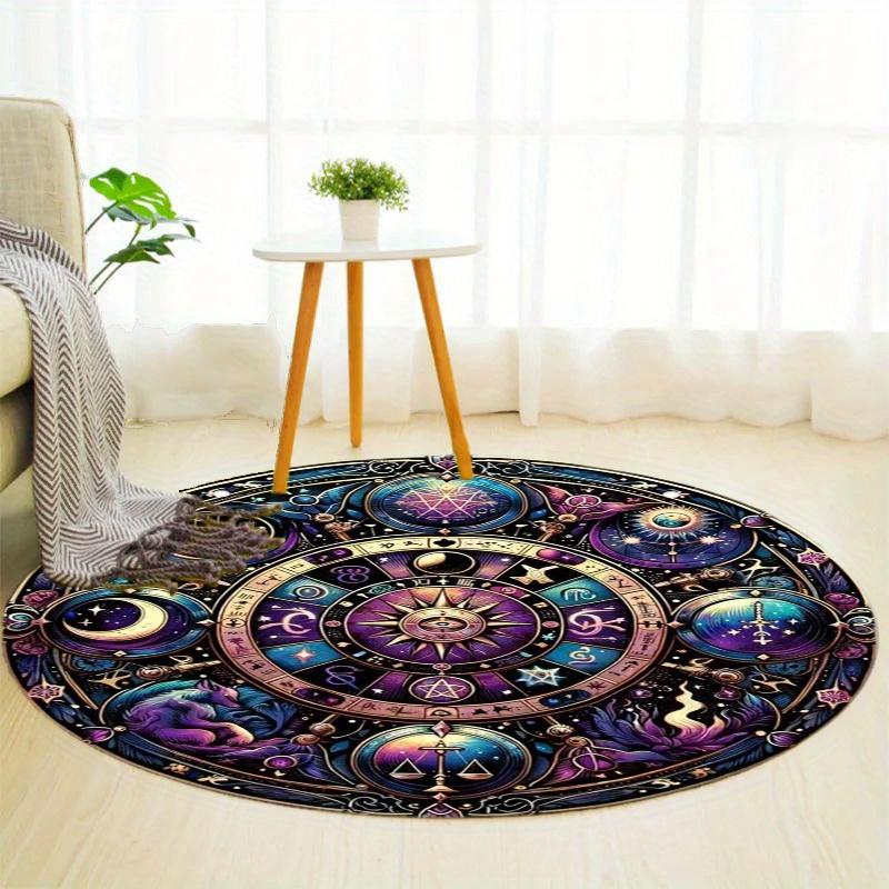 S Occultism Sun Catchers Round Rug Nonslip Area Rug Office Chair Mat Carpet For Living Room Bedroom Home Decor