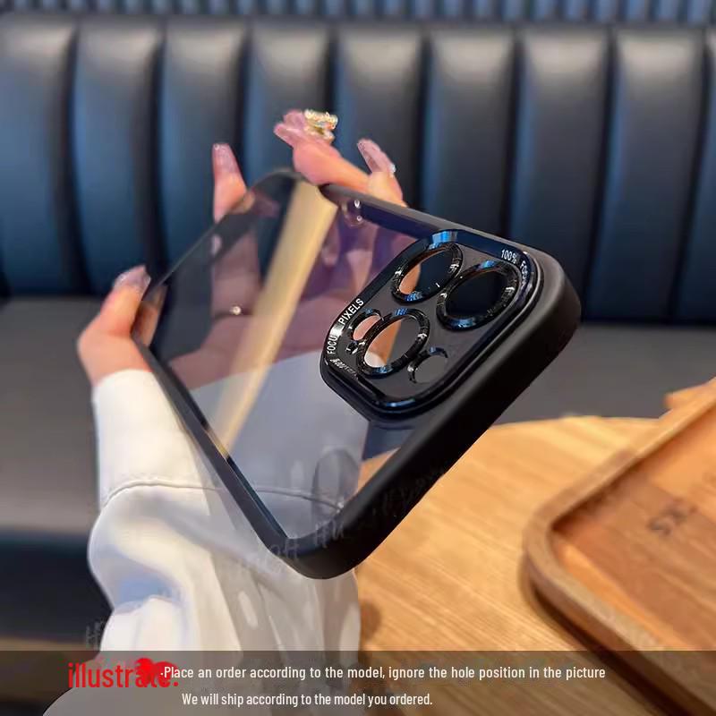 Совместимый прозрачный защитный чехол от падения для iPhone 15 Pro/Pro Max - золотой