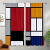 Геометрические цветные клетчатые шторы, оконные шторы, 100% полиэстер, карманы на штанге, комната для мальчиков, гостиная, кухня, кабинет