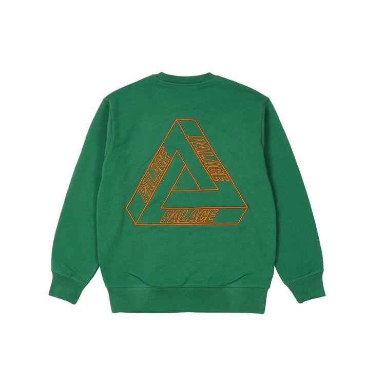Palace Outliner Designer Crew Neck Sweatshirt With Triangle Print Unisex Sweatshirt Green P20CS141