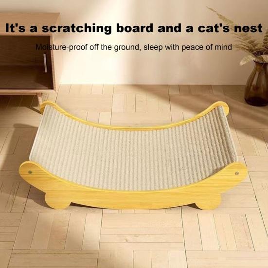 2-In-1 Sisal Cat Scratching Bed Anti-Slip Scratch Board Cat Bed Wear-Resistant Sisal Scratching Lounge Furniture Protector for Cats
