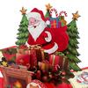 3D Pop-Up Christmas Cards with Envelope Folded Holiday Greeting Cards Cute Santa Claus Gift Card for Friends Children Family
