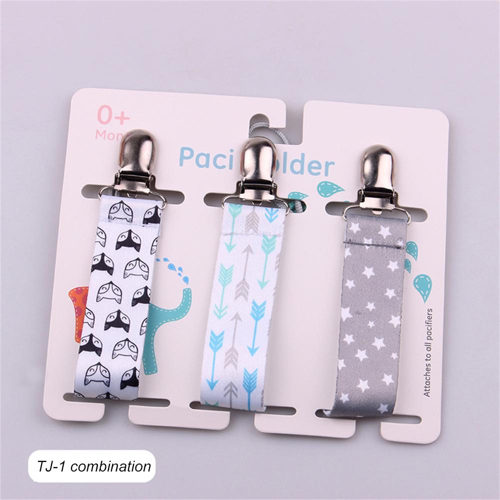 3Pcs/Pack Fixed Button Baby Pacifier Clips Chains Ribbon Dummy Soother Holder Chains Anti-drop Buckle Strap for Pacifier Baby Feeding Gift