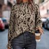 Топы с принтом зебры, модная женская одежда, темперамент, элегантные рубашки, блузка с длинным рукавом и высоким воротником, свободная офисная рубашка 24644