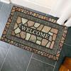 Stone Pattern Welcome Doormat Non-Slip Floor Mats Indoor Outdoor Entrance Carpet Home Decor