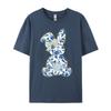 Cute Easter Toile Chinoiserie Blue Floral Bunny Coquette Bow Graphic Tee Cotton High Quality Mens TShirt Big Size Vegan