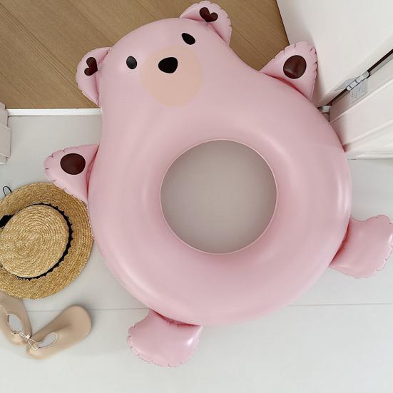 Надувные круги для плавания в форме медведя для детей, надувные круги для плавания с изображением животных из мультфильмов для летней пляжной вечеринки