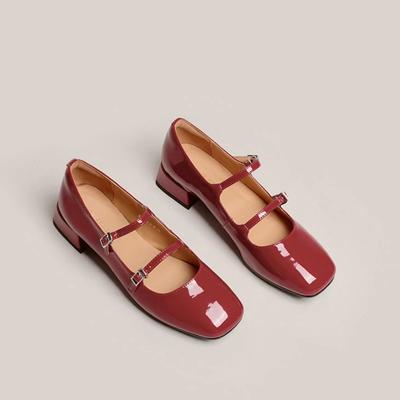 Новые женские туфли, балетки в стиле ретро на толстом каблуке для женщин, туфли Мэри Джейн на среднем каблуке, одинарные туфли Zapatos De Mujer