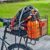 Bike Rear Storage Basket with Liner Foldable Heavy Duty Large Capacity Holds 56Lbs Universal MTB Road Mountain Bicycle Metal