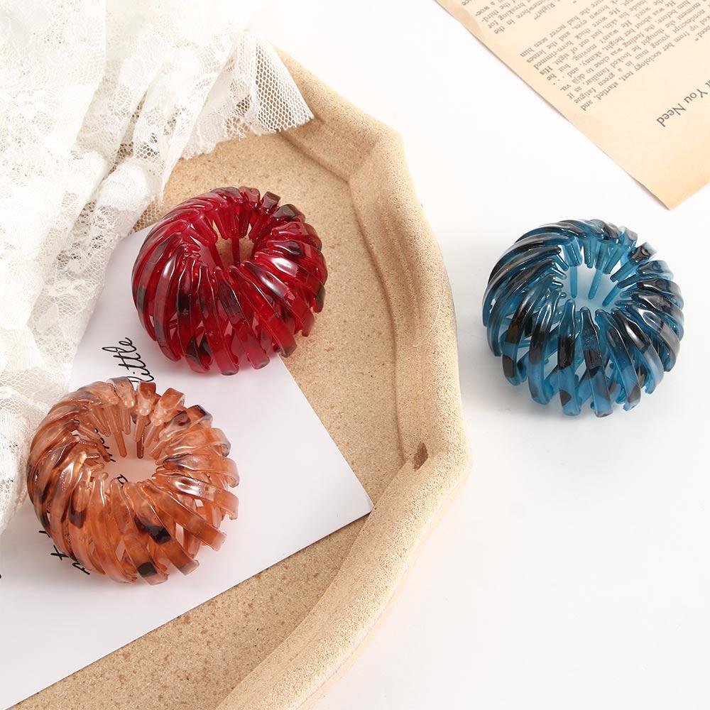 Stretch Vintage Temperament Women Hair Claw Ponytail Buckle Hair Ring Bird's Nest Bun Maker