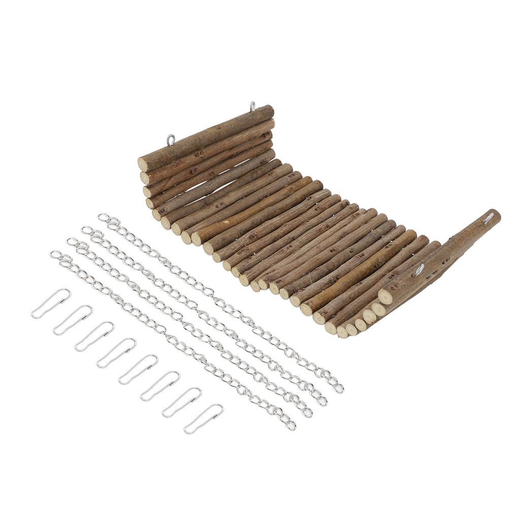 Wooden Guinea Pig Swing Toys Hamster Hanging Hammock Chinchilla Chew Toys for Dwarf Rabbit Small