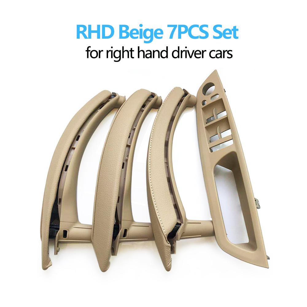 Набор из 7 шт., левая и правая внутренняя дверь, окно, панель переключателя с кожаным чехлом для BMW X5 X6 E70 E71