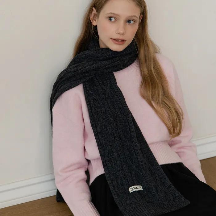 Aran Cable Knit Scarf MF8228 3 Colors