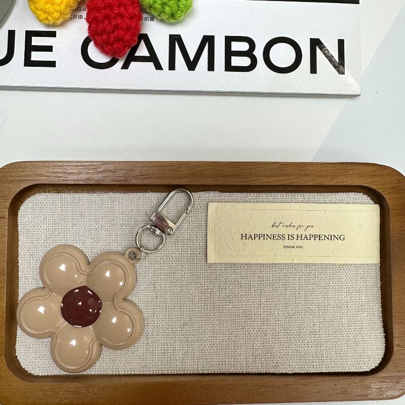 Trendy Candy Color Flower Keychain Sweet Cute Floral Keyring Phone Lanyard Key Holder Bag Pendant Couple Gifts