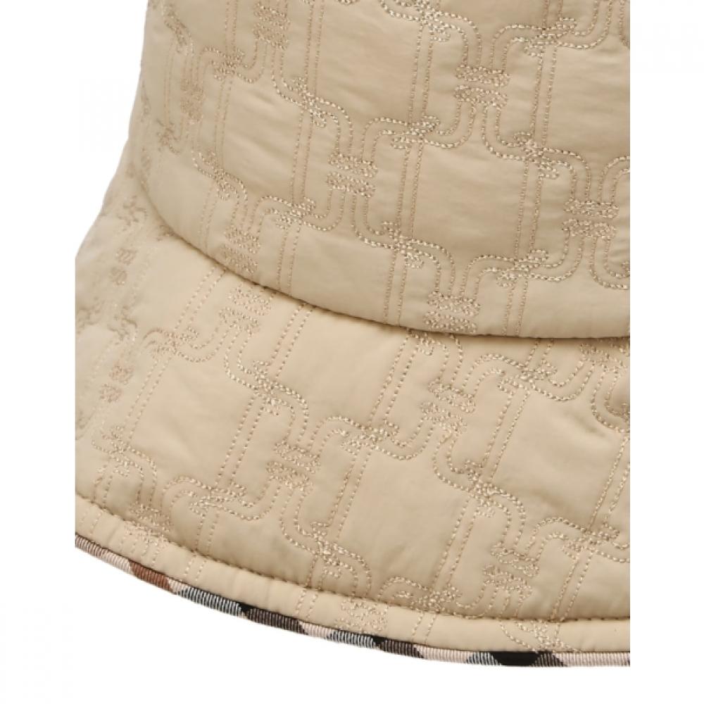 Daks Women Check Contrast Dd Quilted Embroidery Bucket Hat Beige Dche6fp21i2