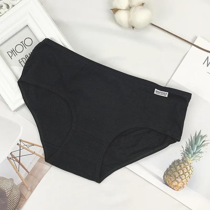 3 шт./компл. женские однотонные повседневные мягкие трусы большого размера со средней талией, бесшовные хлопковые универсальные трусы