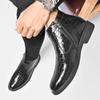 Осенние мужские модные и удобные повседневные высокие кожаные туфли с боковой молнией Зимние мужские теплые хлопковые туфли Ботинки Челси