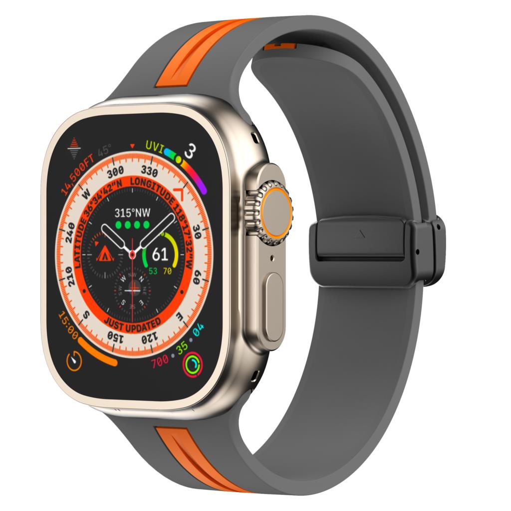 Магнитная застежка Ремешок Для Apple Watch Ultra 2 ремешок 49мм 44мм 40мм 45мм 41мм 38мм Силиконовый Браслет iWatch серия 7 3 6 5 se 8 9