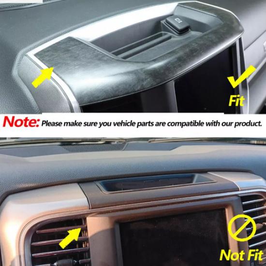 For 2019-2024 Dodge Ram 3500/2500/1500 ABS Red Dash Storage Box Panel Cover Trim